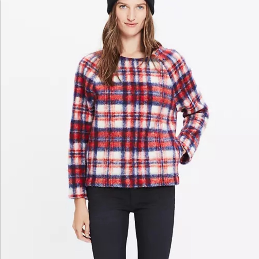 Madewell brushed plaid pullover top